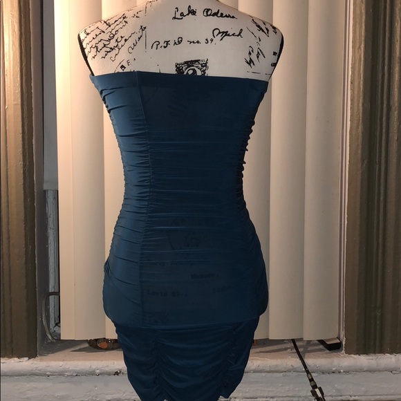 Turquoise strapless dress - Picture 2 of 5